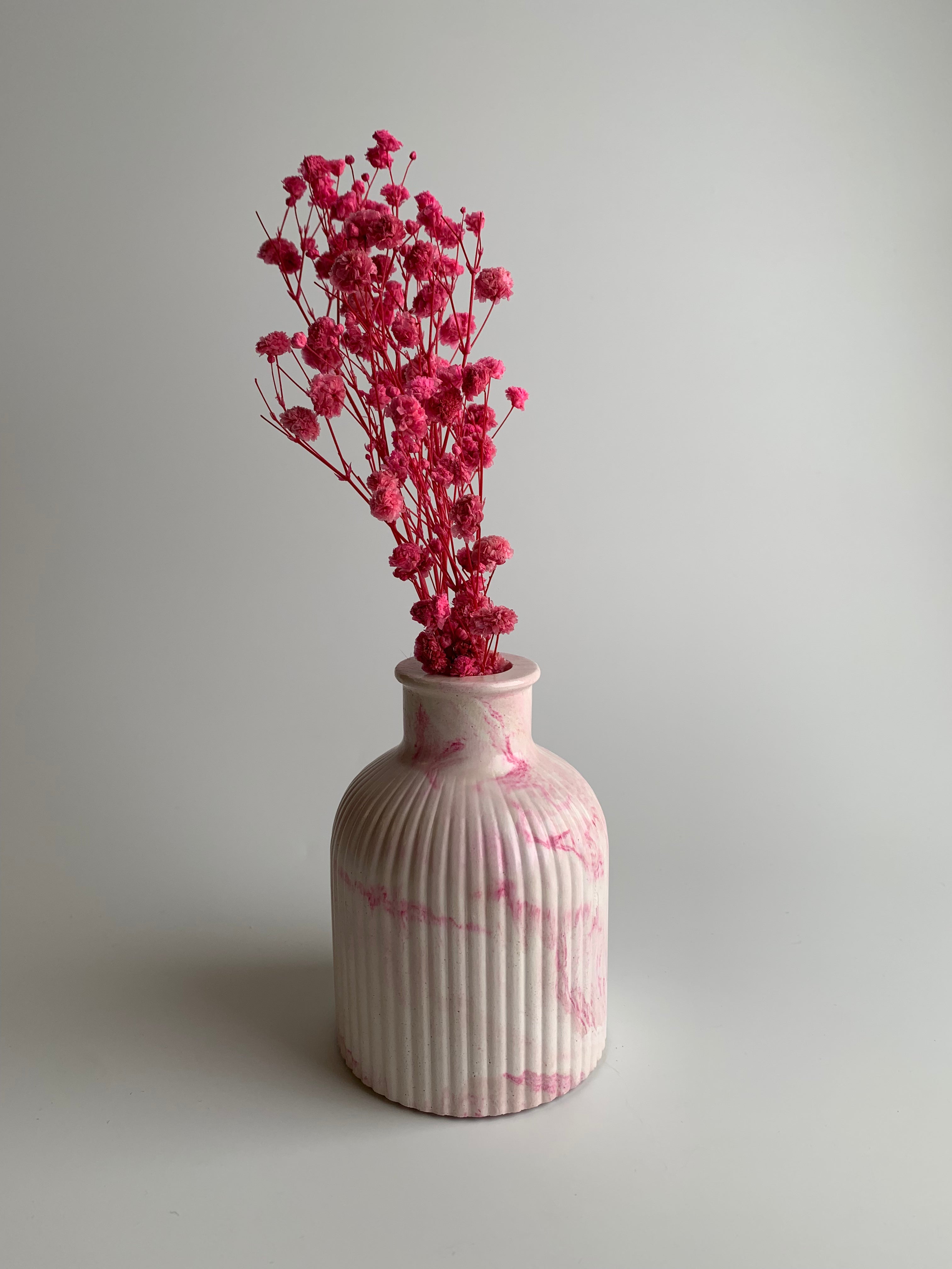 Pink marbled vase