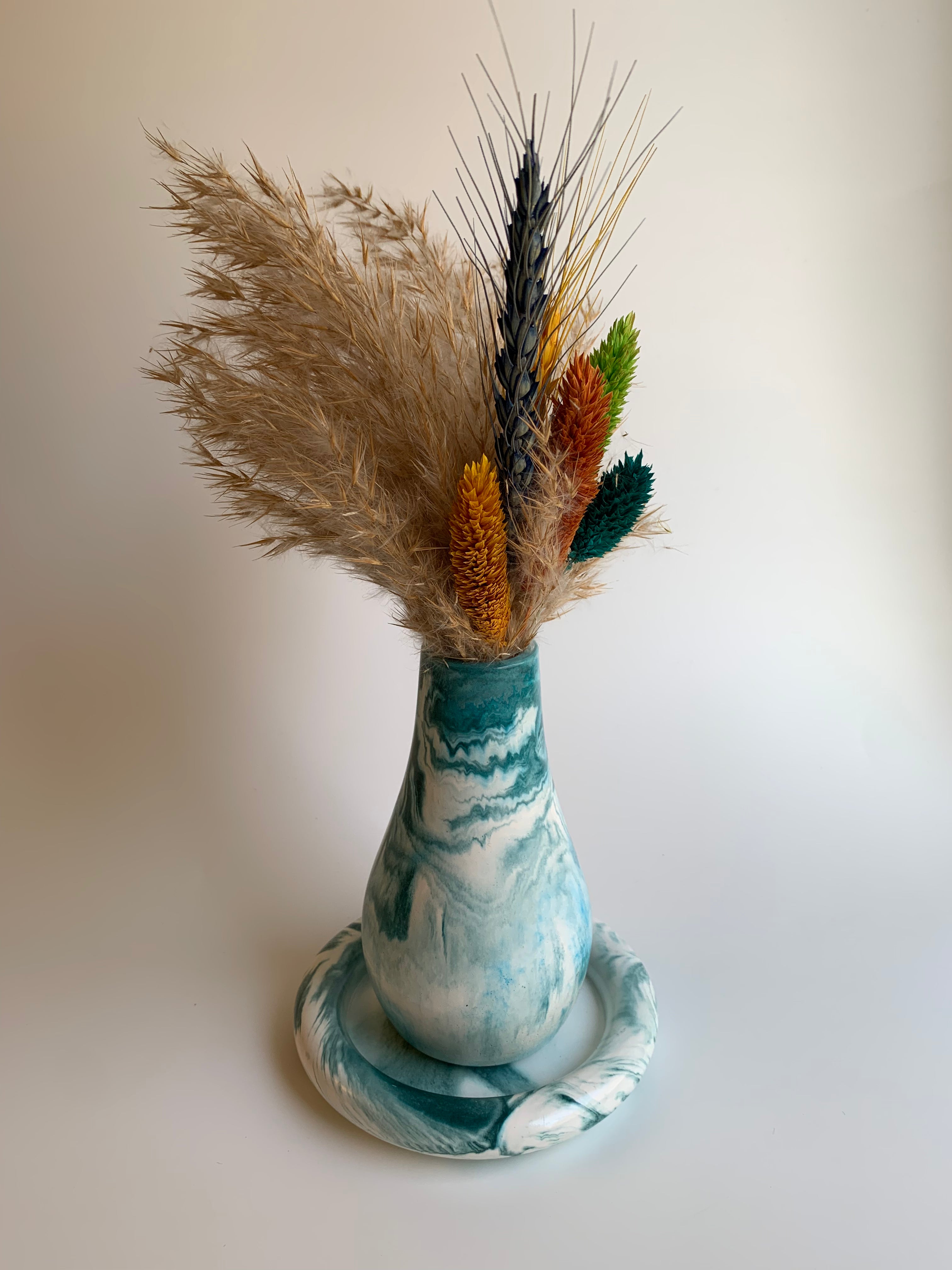 Dark Turquoise Vase Set