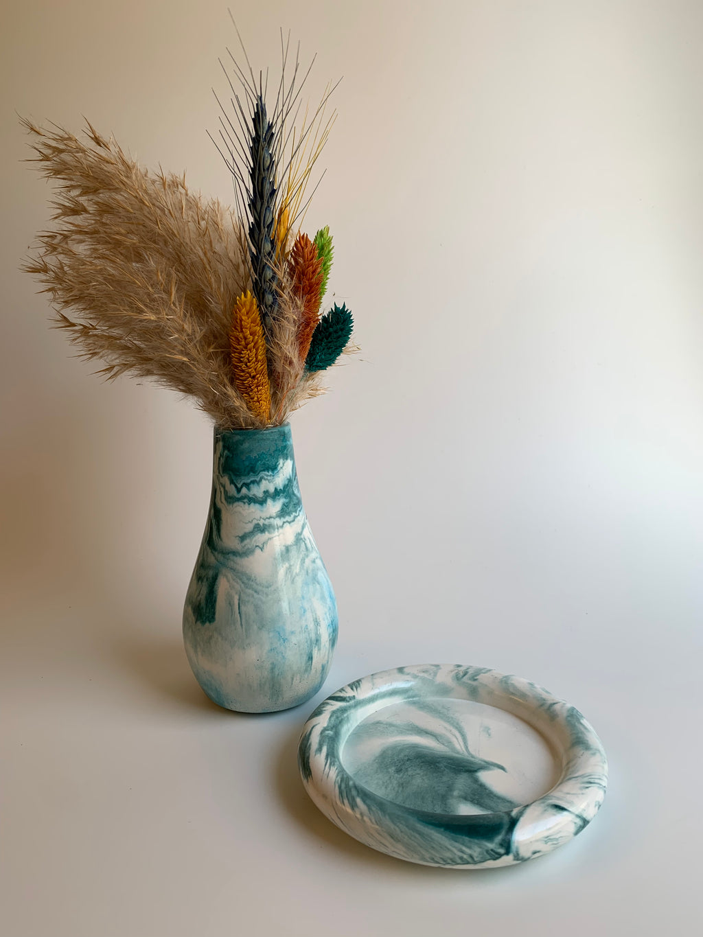Dark Turquoise Vase Set