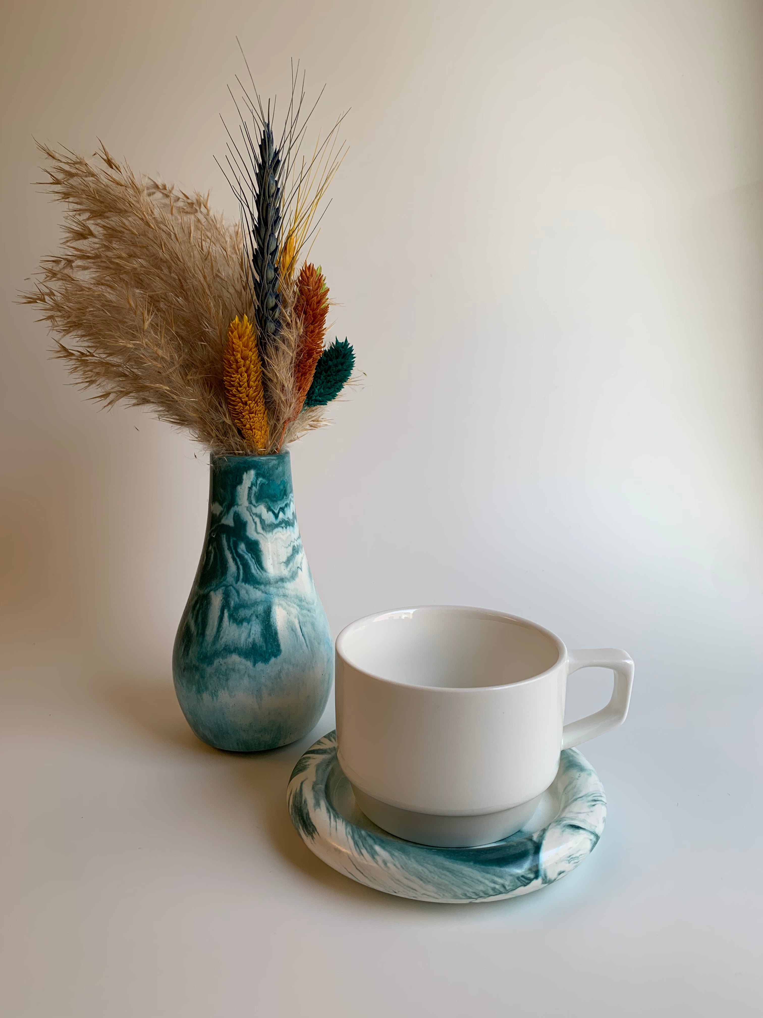 Dark Turquoise Vase Set