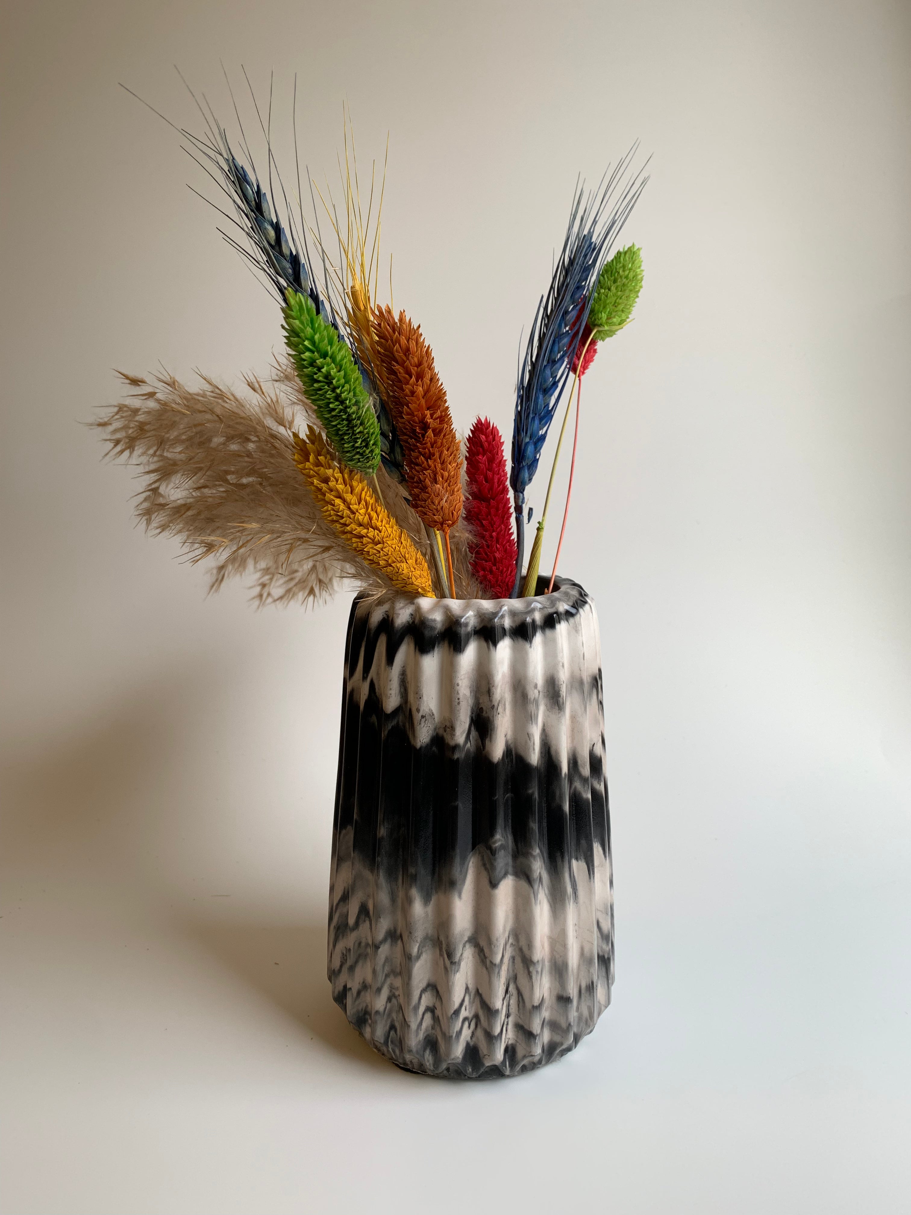 Marble Vase | Black, white, & Ivory