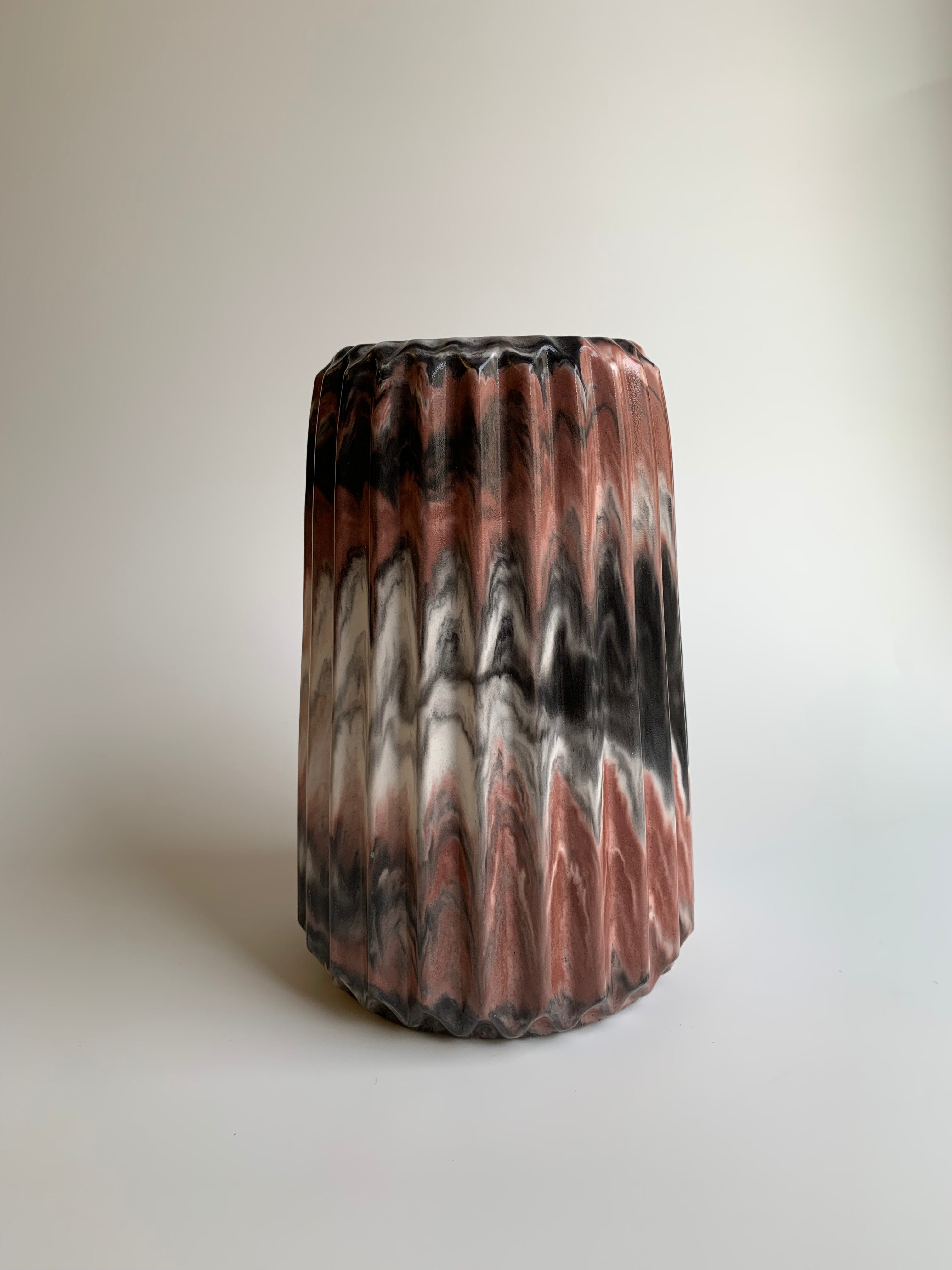 Marble Vase | Black, white, & Maroon