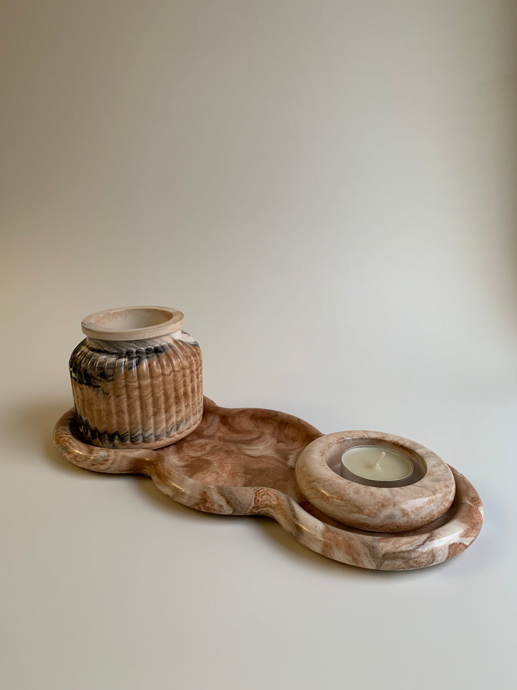 Vanity set | Brown marble
