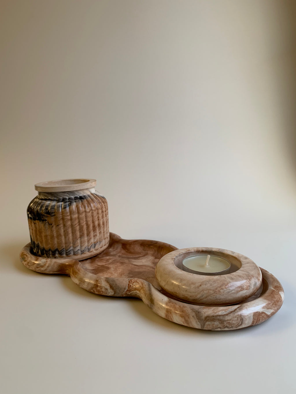 Vanity set | Brown marble