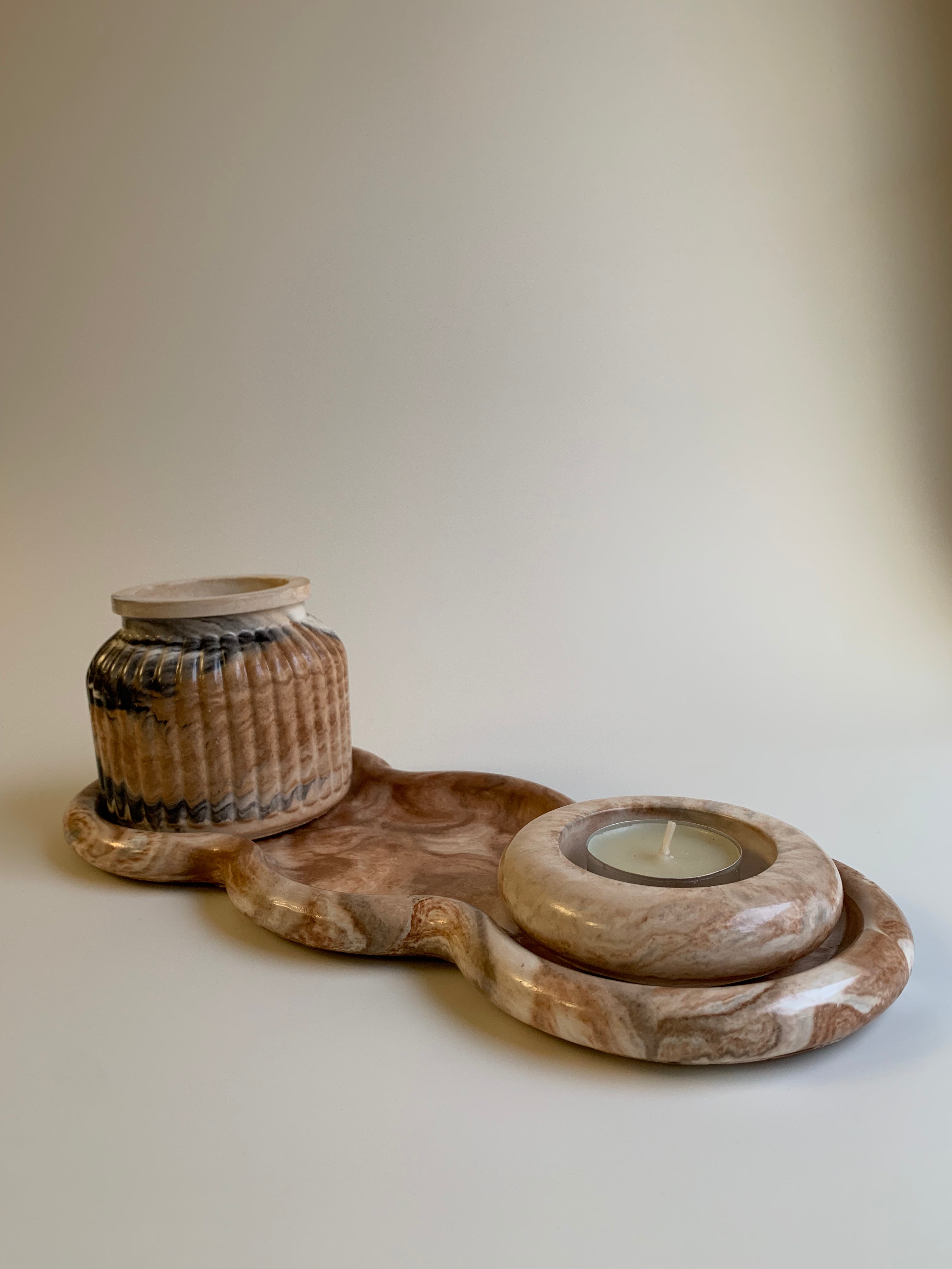 Vanity set | Brown marble