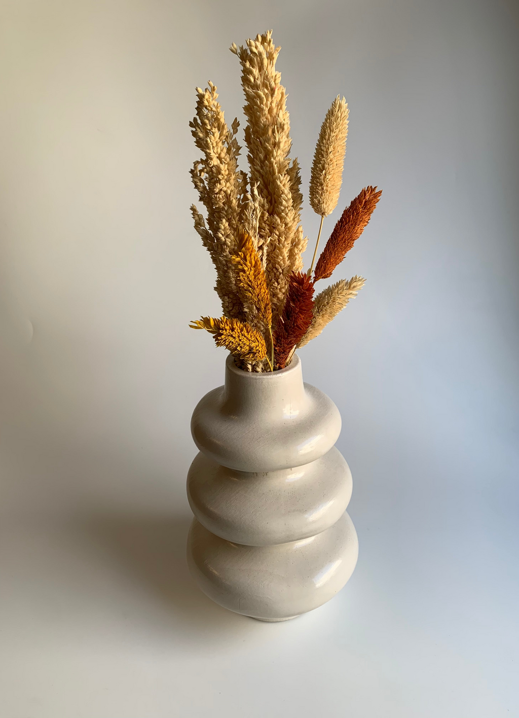 Triple rings vases | Oat milk beige