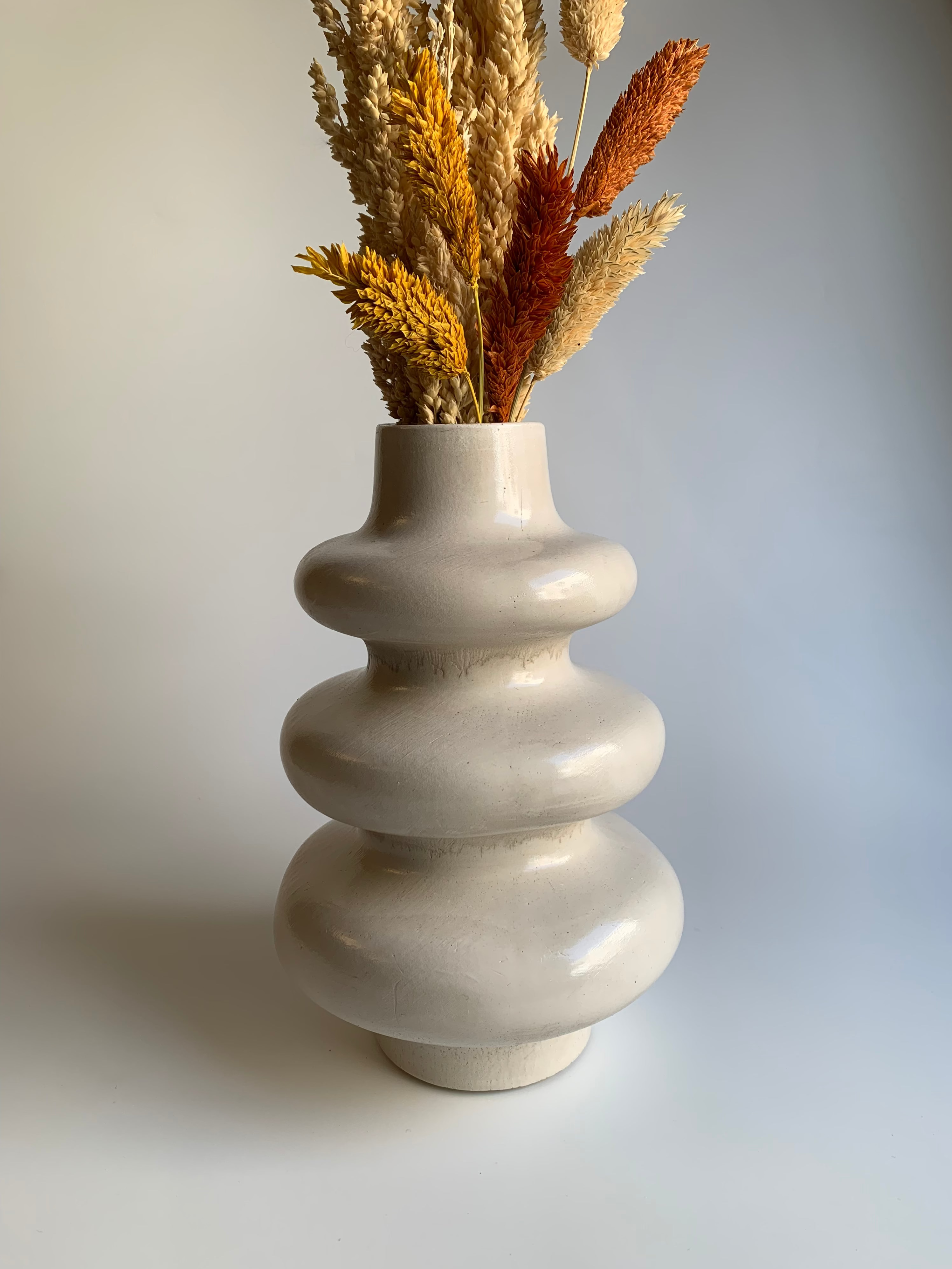 Triple rings vases | Oat milk beige