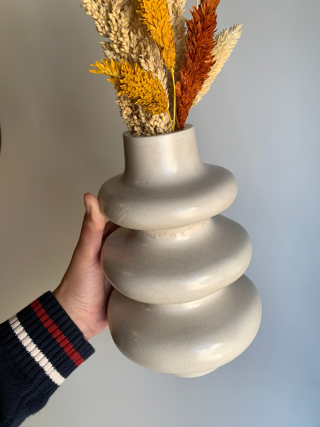 Triple rings vases | Oat milk beige