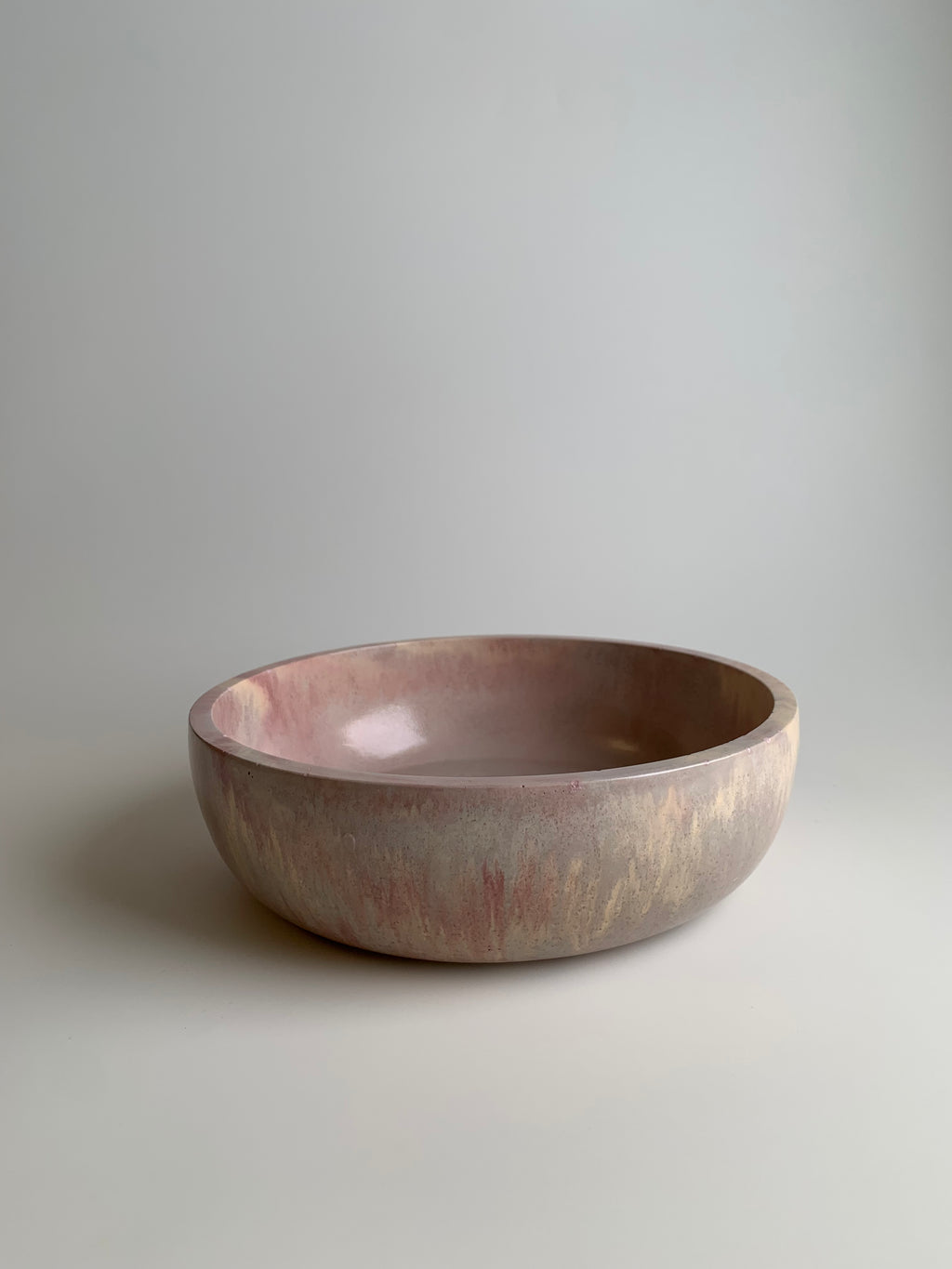 Bowl | dusty pink and yellow marbled
