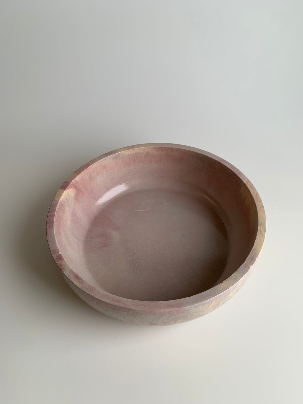 Bowl | dusty pink and yellow marbled