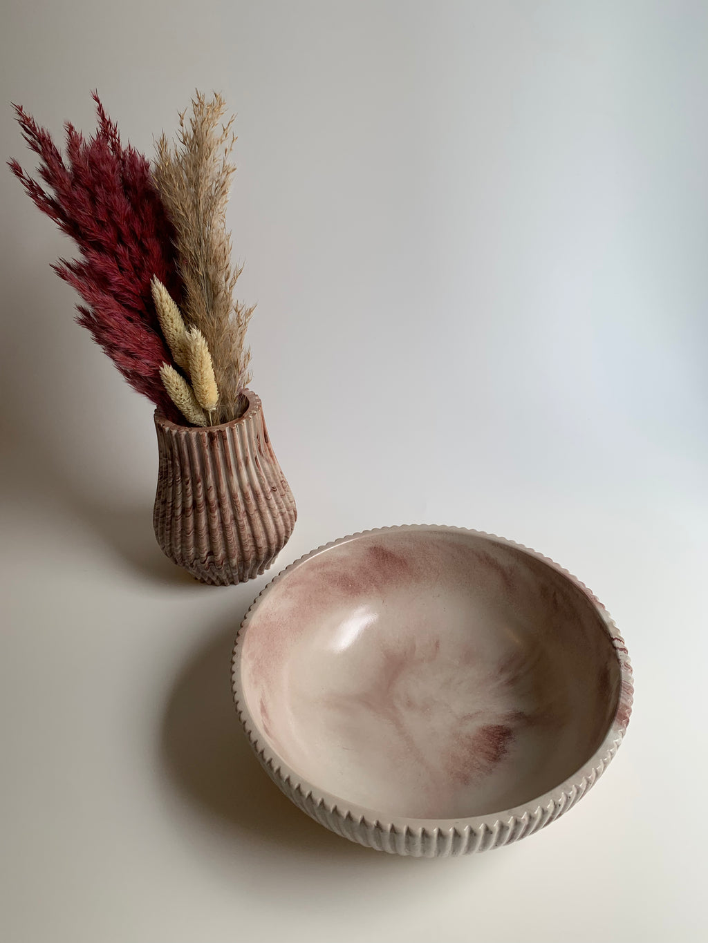 Vanity Set A | Dark Maroon & Greige