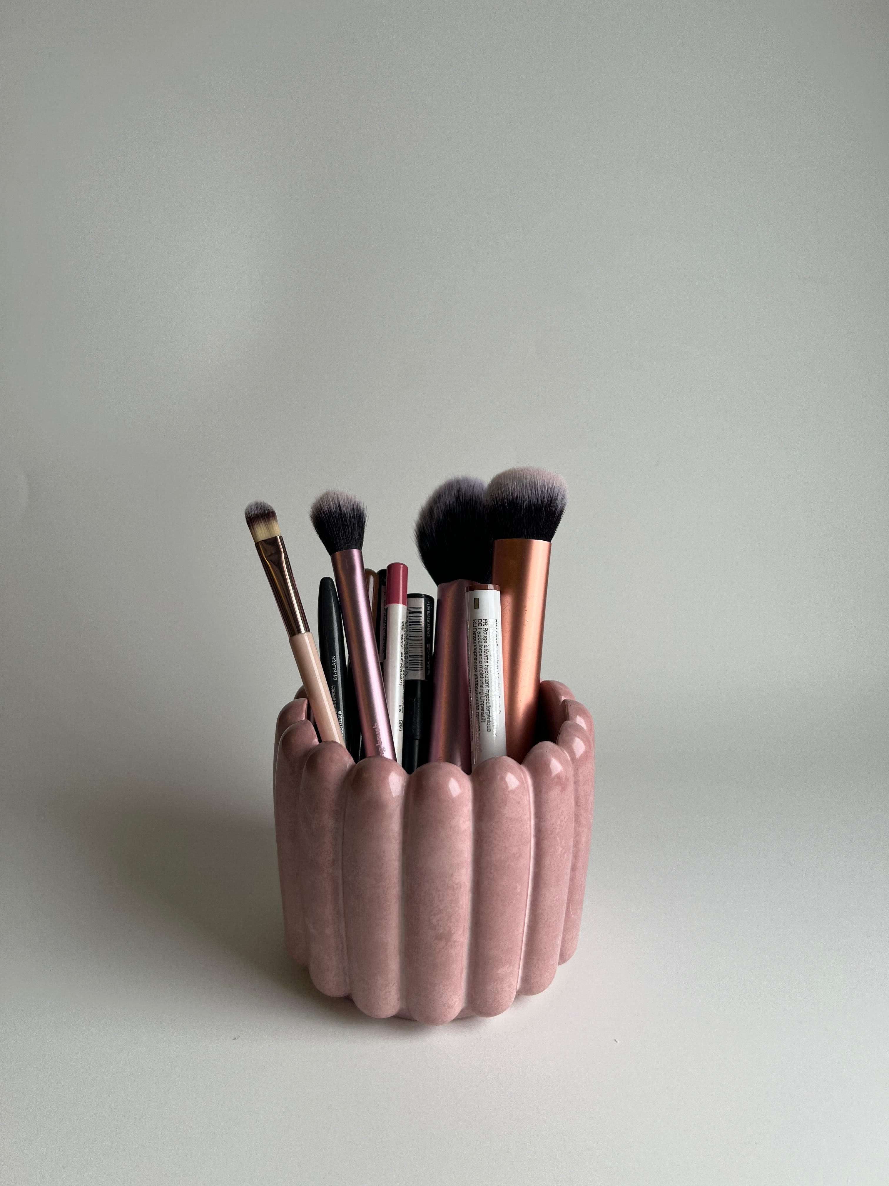 Round Fluted texture pot | Dusty Rose