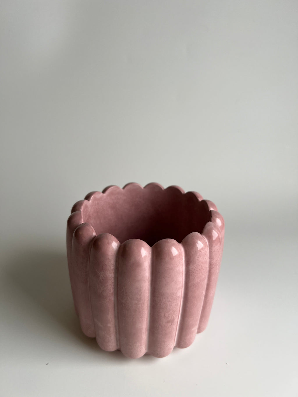 Round Fluted texture pot | Dusty Rose