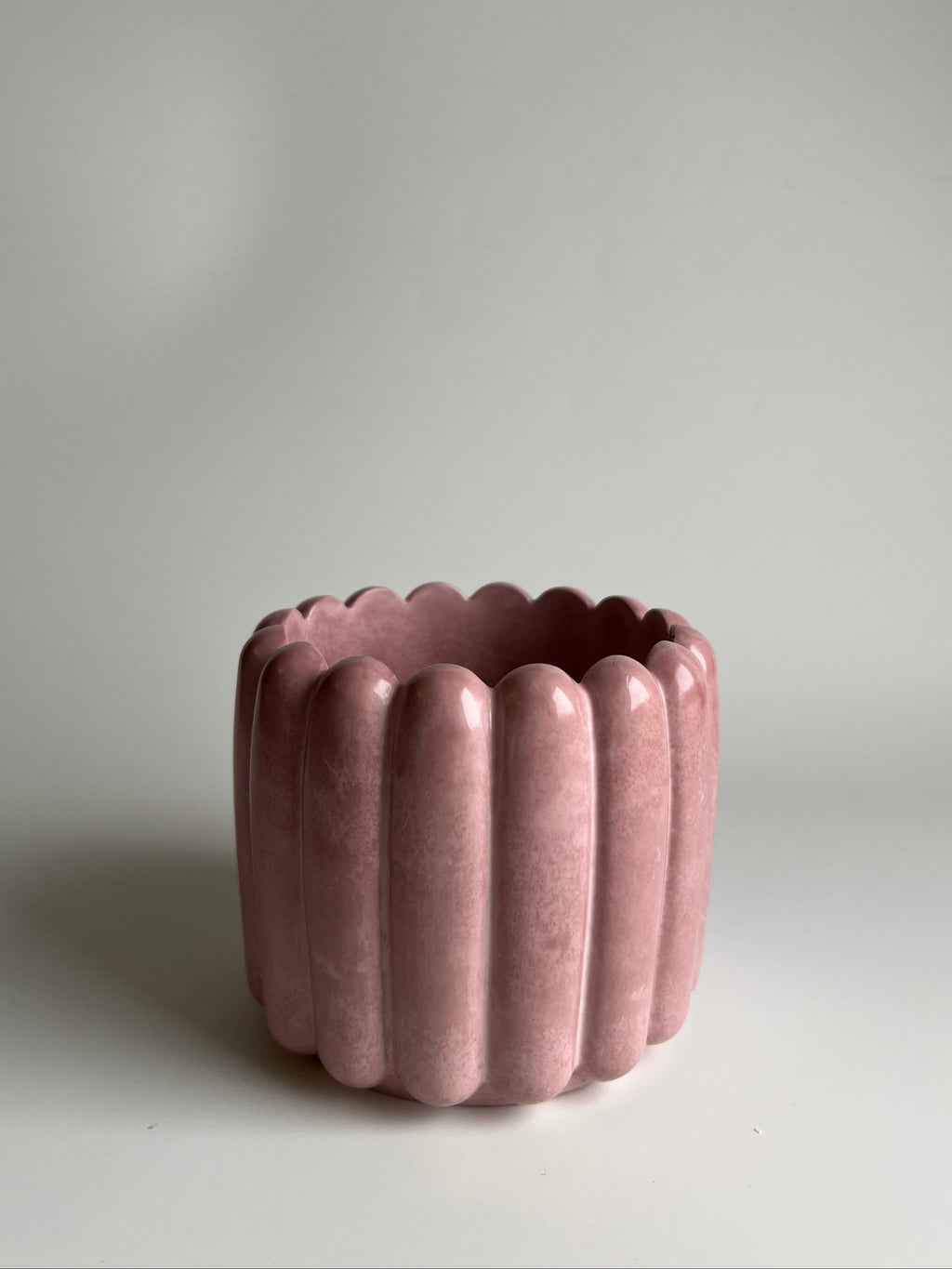 Round Fluted texture pot | Dusty Rose