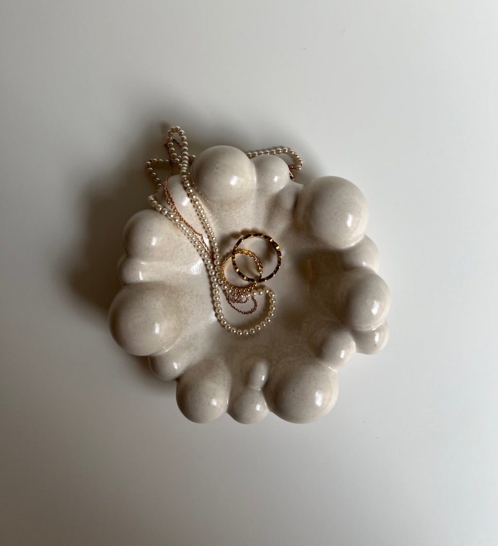Bubbly Decorative Bowl | Oat Milk Beige Color