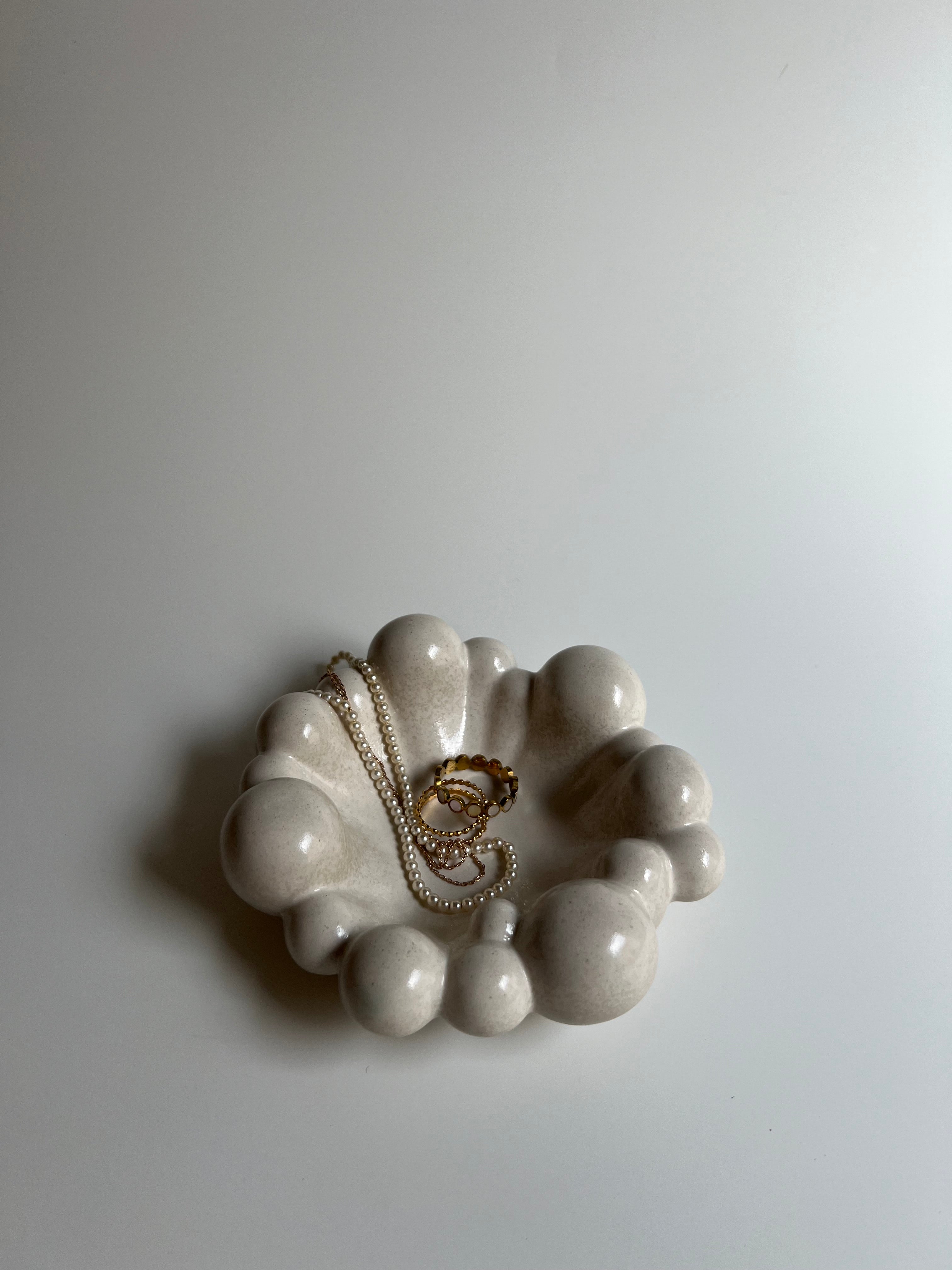Bubbly Decorative Bowl | Oat Milk Beige Color