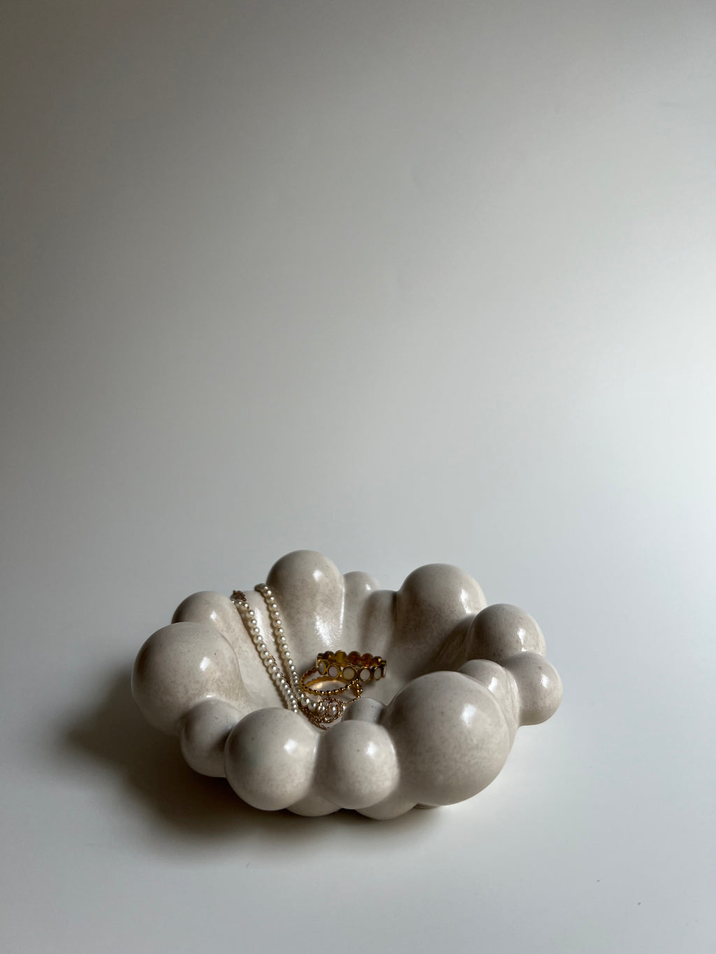 Bubbly Decorative Bowl | Oat Milk Beige Color