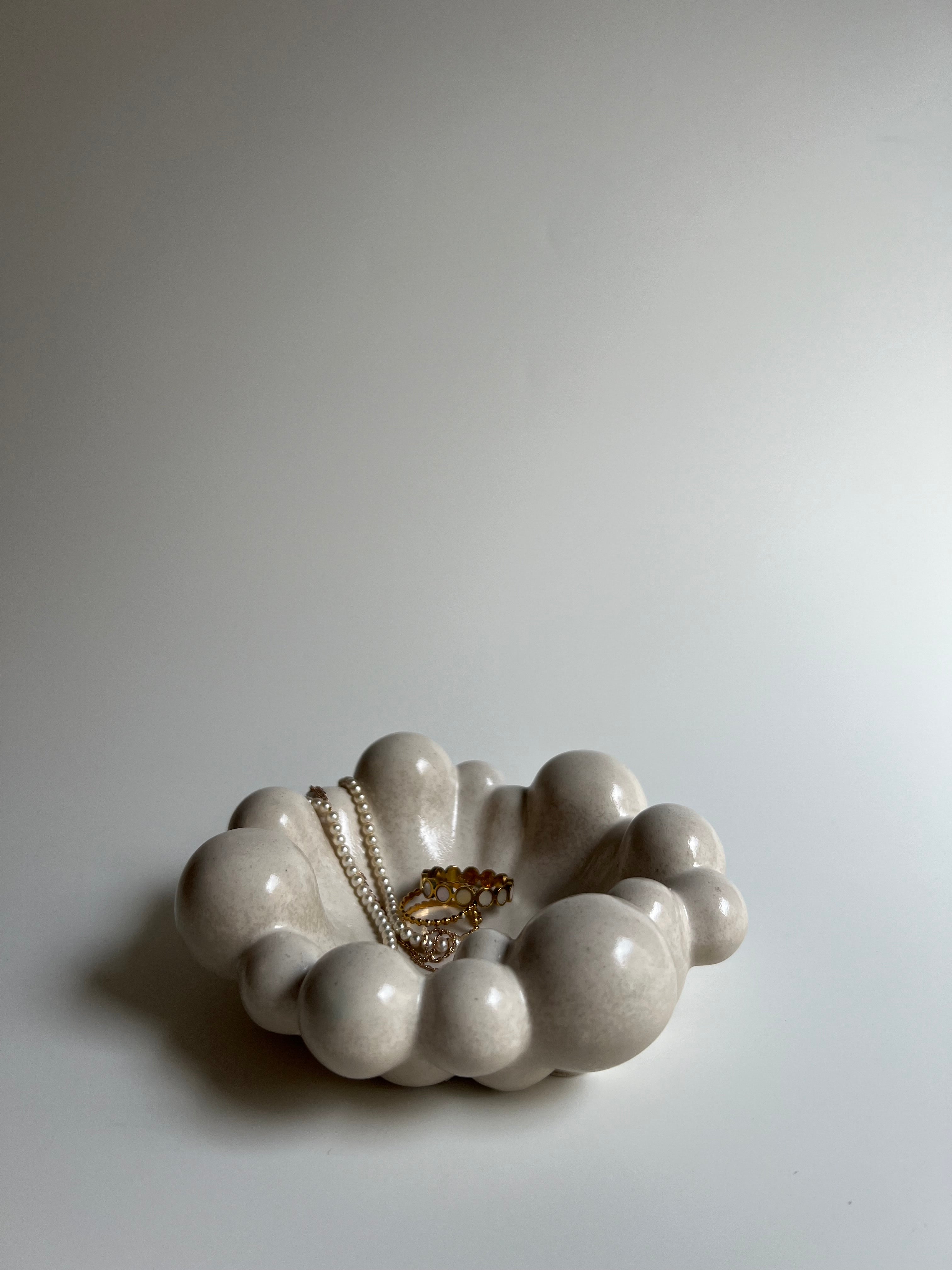 Bubbly Decorative Bowl | Oat Milk Beige Color