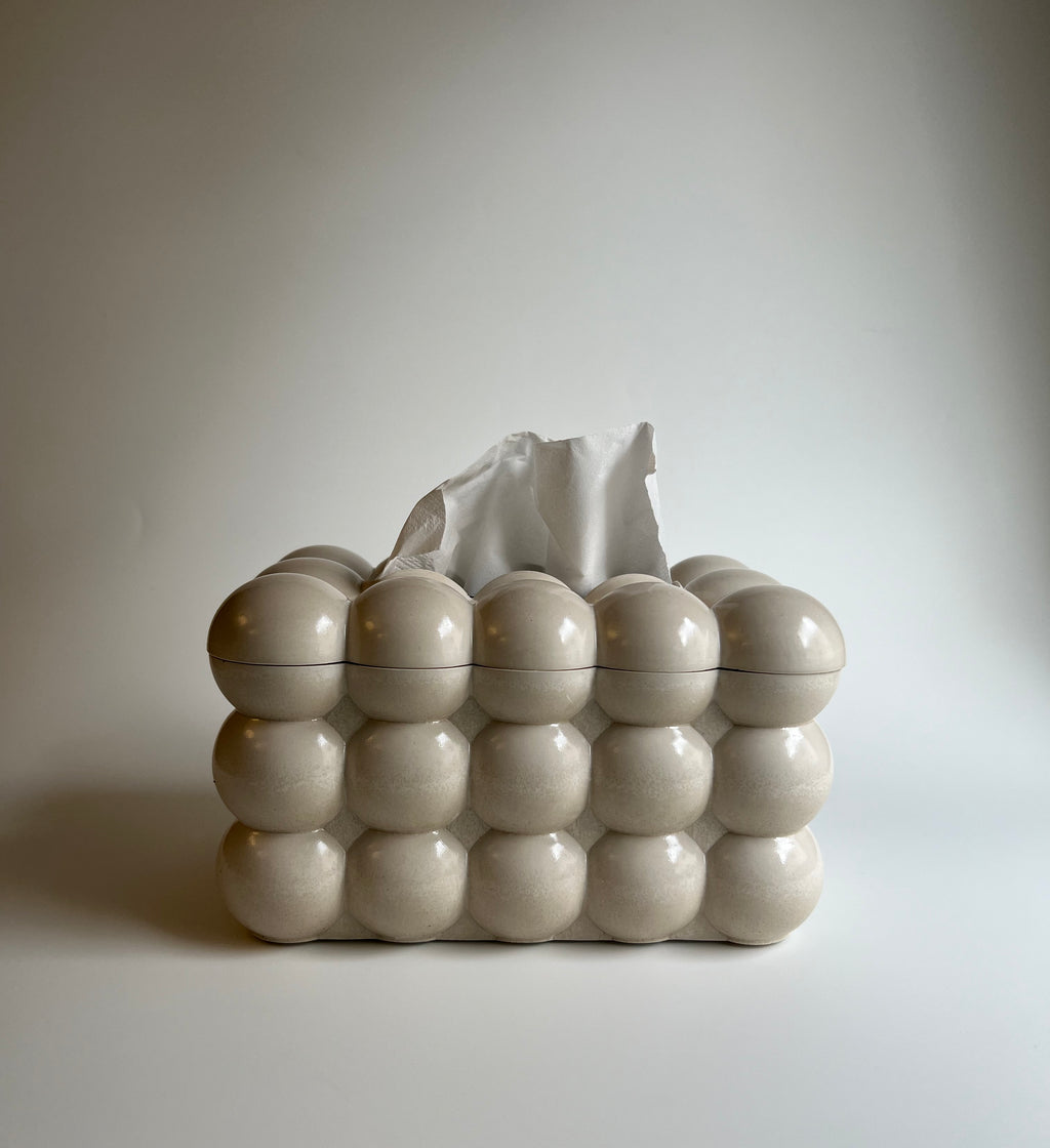 Bubble Tissue Box | Oat Milk Beige