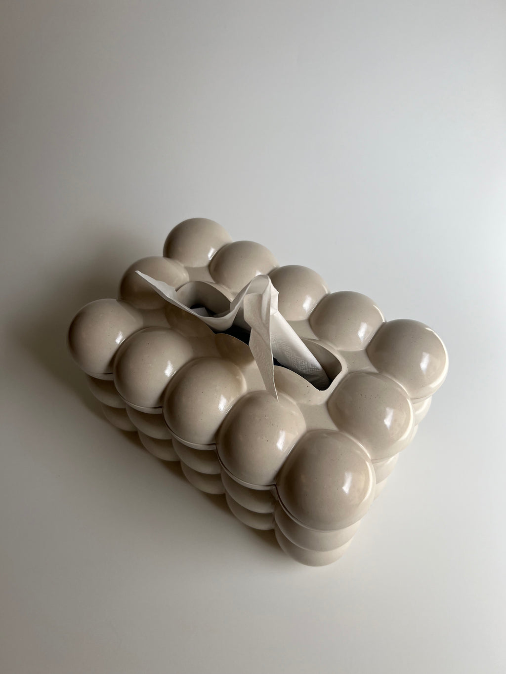 Bubble Tissue Box | Oat Milk Beige
