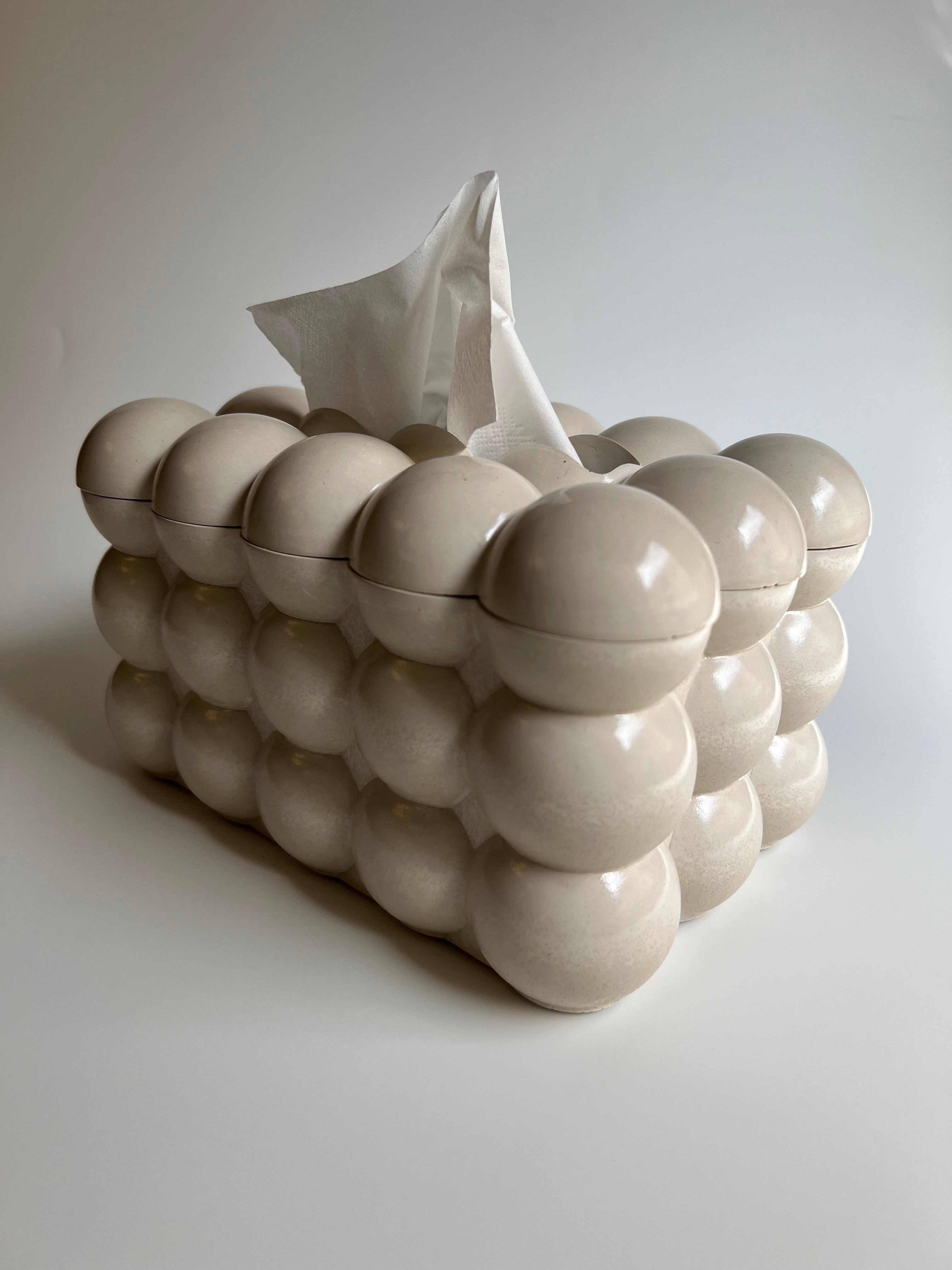 Bubble Tissue Box | Oat Milk Beige