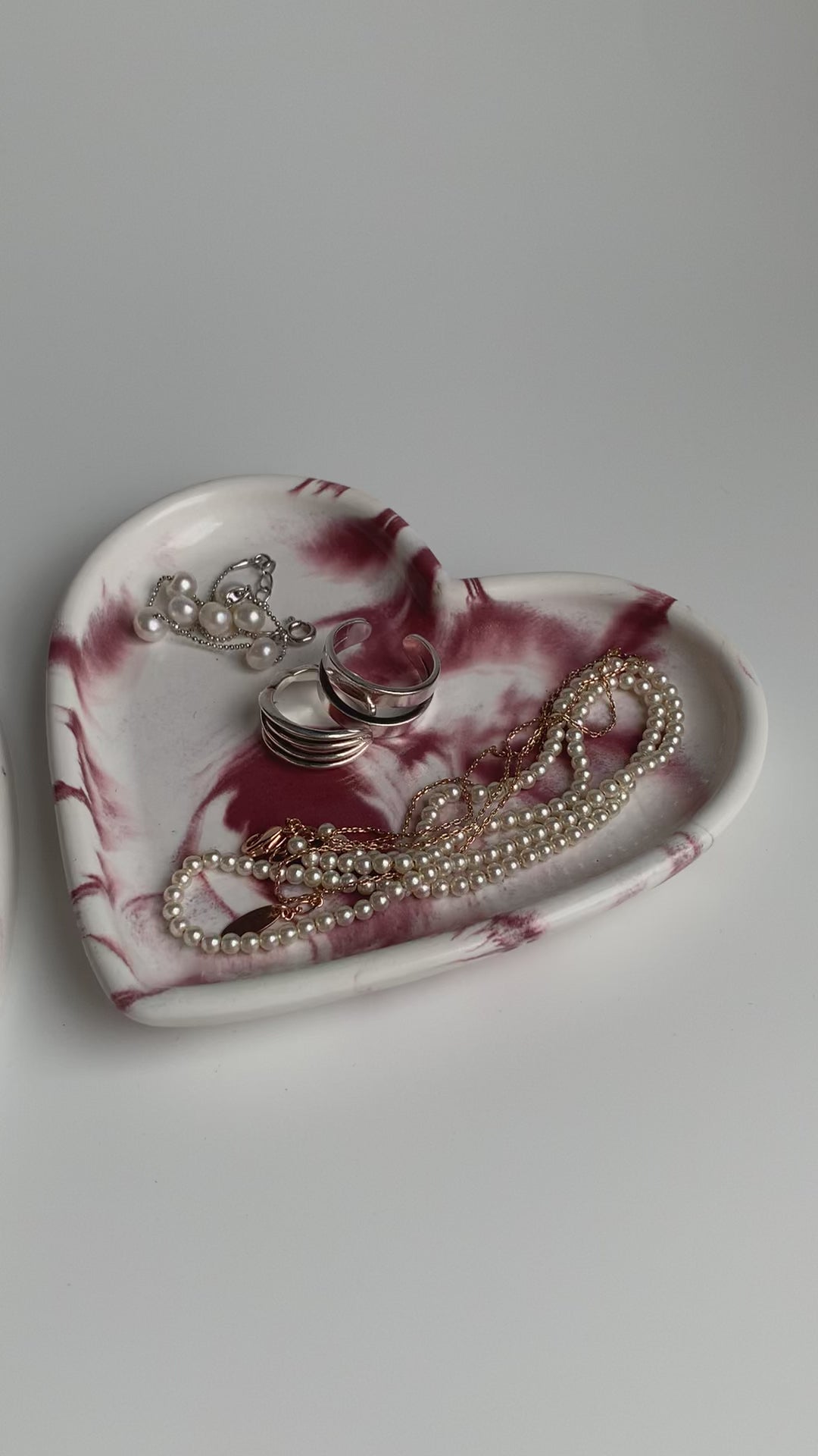 Two pieces set | Maroon Marble