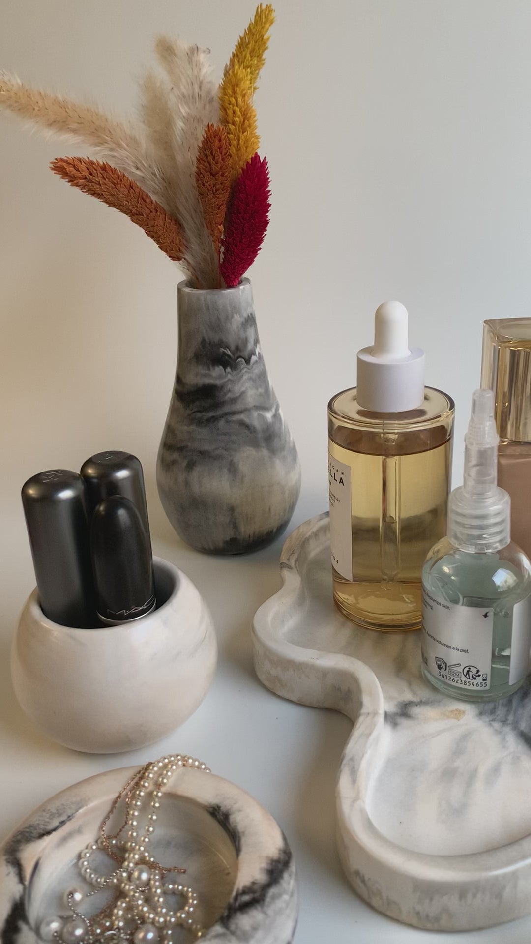 Vanity set | Black & Ivory White Marble