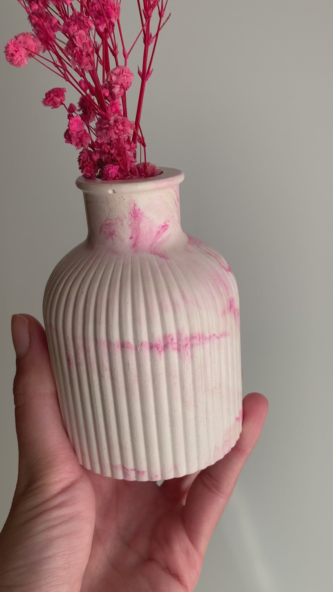 Pink marbled vase