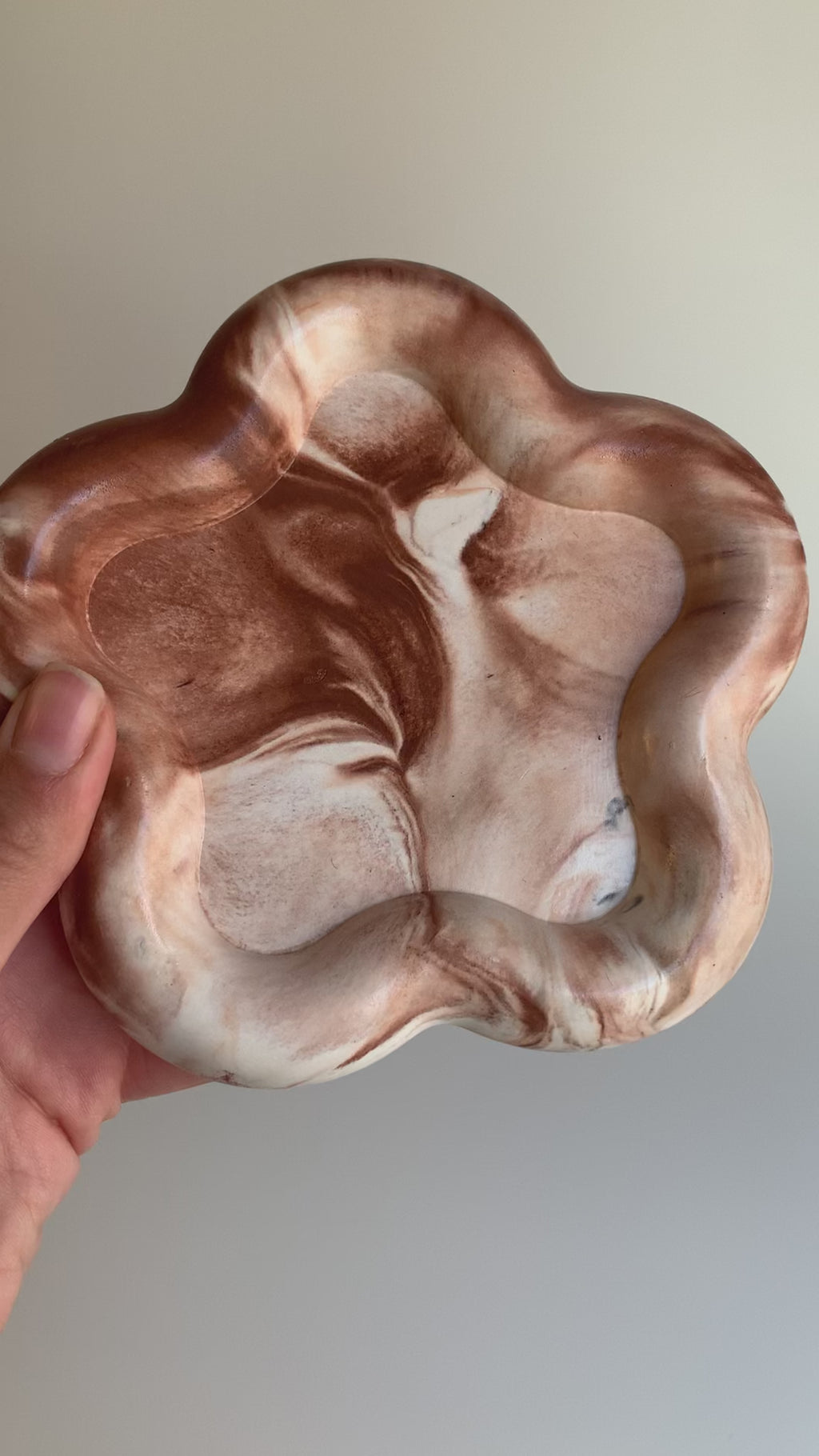 Brown marble trinket dish